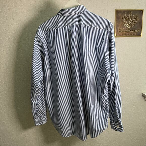 Men's Ralph Lauren Classic Fit Blue Stripe Long Sleeve Button Down Size 16 34/25 - Picture 6 of 6